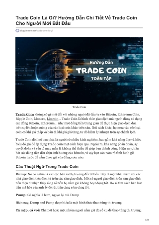Trade Coin Là Gì? Hướng Dẫn Chi Tiết Về Trade Coin Cho Người Mới Bắt Đầu