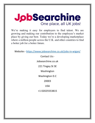 Jobs in Wigan | Jobsearchine.co.uk