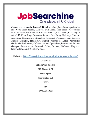 Charity Jobs in London | Jobsearchine.co.uk