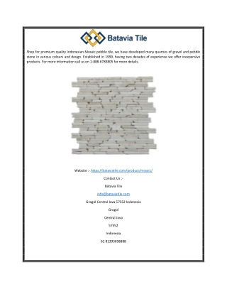 Shop Inexpensive Indonesian Mosaic Tile at bataviatile.com