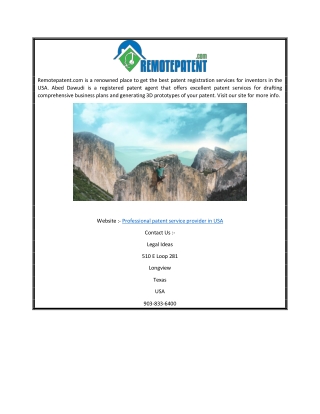 Professional Patent Service Provider in USA | Remotepatent.com