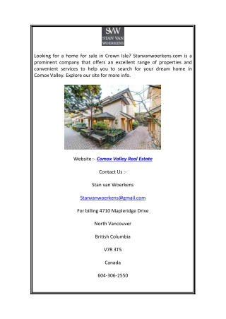Comox Valley Real Estate | Stanvanwoerkens.com