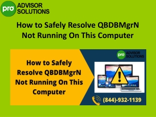 Find & Solve QuickBooks database server manager is not running on the server Error