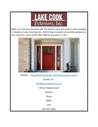 Entry and Exterior Doors in Palatine by Lake Cook Exteriors