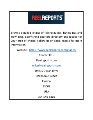 Top Fishing Guides | ReelReports.com