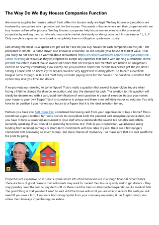 The Most Innovative Things Happening With Sell House Fast
