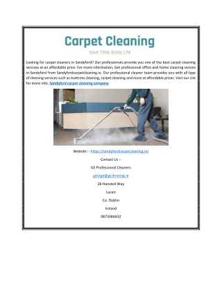 Sandyford Carpet Cleaning Company | Sandyfordcarpetcleaning.ie