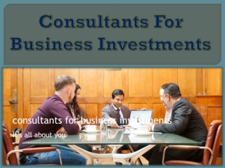 Consultants For Business Investments