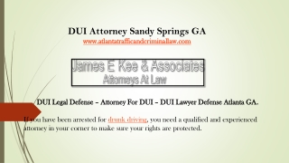 DUI Attorney Sandy Springs GA