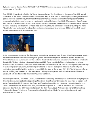 Davos 2021: To Achieve A 'Great Reset', We Can't Count On The ...
