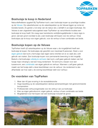 Boshuisje te koop