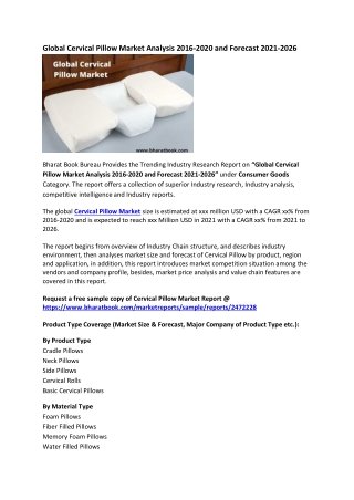 Global Cervical Pillow Market Analysis 2016-2020 and Forecast 2021-2026