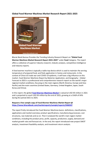 Global Food Warmer Machines Market Research Report 2021-2025