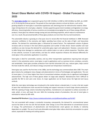 Smart Glass Market with COVID-19 Impact