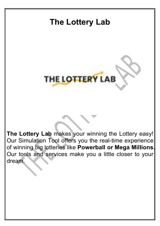 Lucky Numbers on Your Ticket - The Lottery Lab