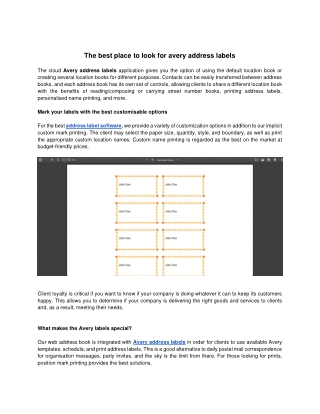 The best place to look for avery address labels