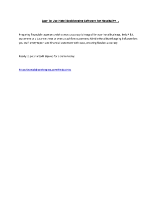 Easy-To-Use Hotel Bookkeeping Software For Hospitality . .