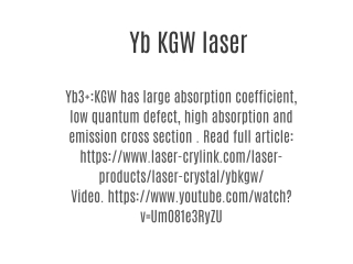 Yb KGW laser