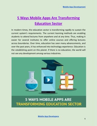 5 Ways Mobile Apps Are Transforming Education Sector