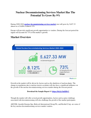 Nuclear Decommissioning Services Market Has The Potential To Grow By 9%