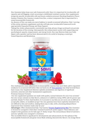 Zinc Gummies | Immune Support Supplement