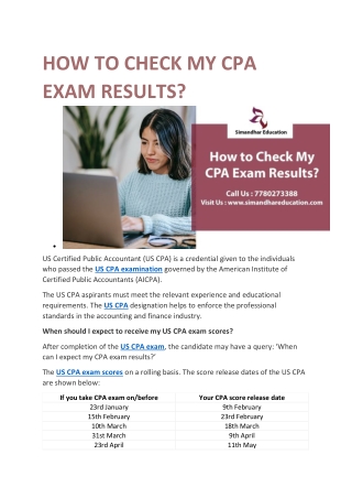 HOW TO CHECK MY CPA EXAM RESULTS