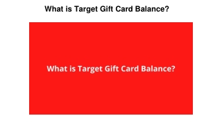 What is Target Gift Card Balance?