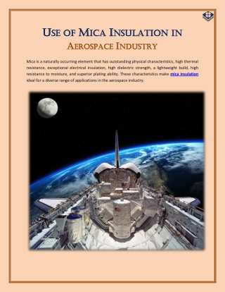 USE OF MICA INSULATION IN AEROSPACE INDUSTRY