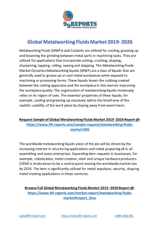 Global Metalworking Fluids Market 2019- 2026