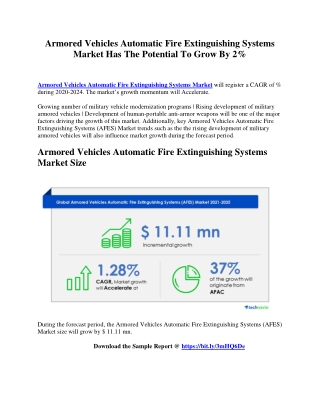 Armored Vehicles Automatic Fire Extinguishing Systems Market Has The Potential To Grow By 2%