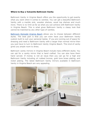 Bathroom Vanity Virginia Beach