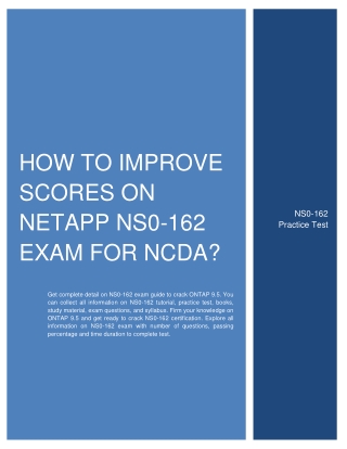 How to Improve Scores on NetApp NS0-162 Exam for NCDA?