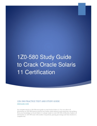 [PDF] 1Z0-580 Study Guide to Crack Oracle Solaris 11 Certification