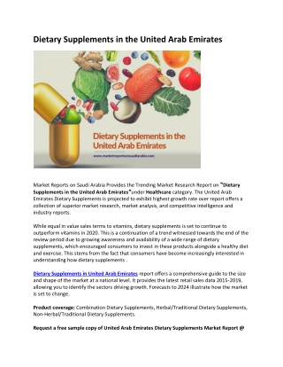 Dietary Supplements in the United Arab Emirates