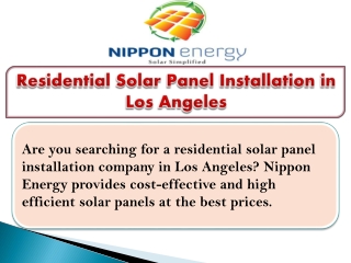 Residential Solar Panel Installation in Los Angeles