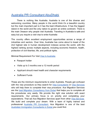 Australian Immigration Consultants in Dubai