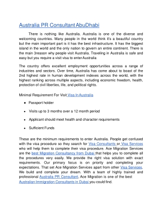 Australia Immigration Services AbuDhabi
