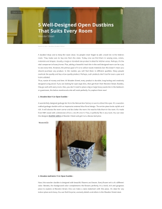 5 Well-Designed Open Dustbins That Suits Every Room