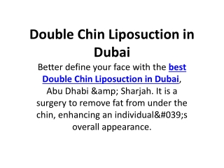 Double Chin Liposuction in Dubai