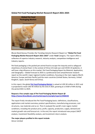 Global Pet Food Packaging Market Research Report 2021-2025
