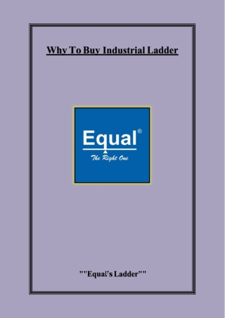 Why To Buy Industrial Ladder