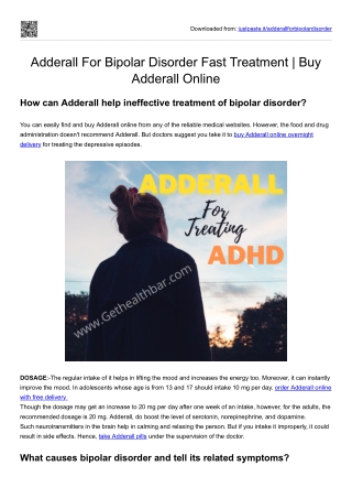 Adderall For Bipolar Disorder Fast Treatment | Buy Adderall Online