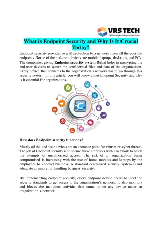 Endpoint Security Management Dubai