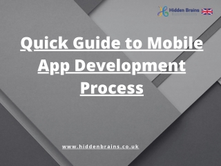 Quick Guide to Mobile App Development Process