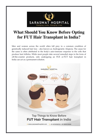 What Should You Know Before Opting for FUT Hair Transplant in India?