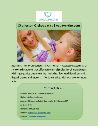 Charleston Orthodontist | Acuityortho.com