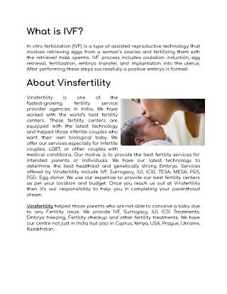 Test Tube Baby Cost in Pune | Top Infertility Treatment Centre in Pune - Vinsfertility Pvt. Ltd.