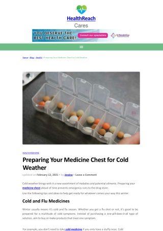 How to prepare your medicine chest for cold weather | Best Medicine For Cold | healthreachcares.org