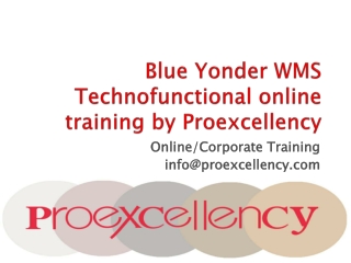 Blue Yonder WMS training by real time Consultants