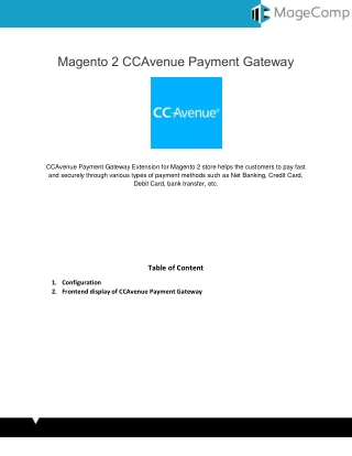 Magento 2 CCAvenue Payment Gateway